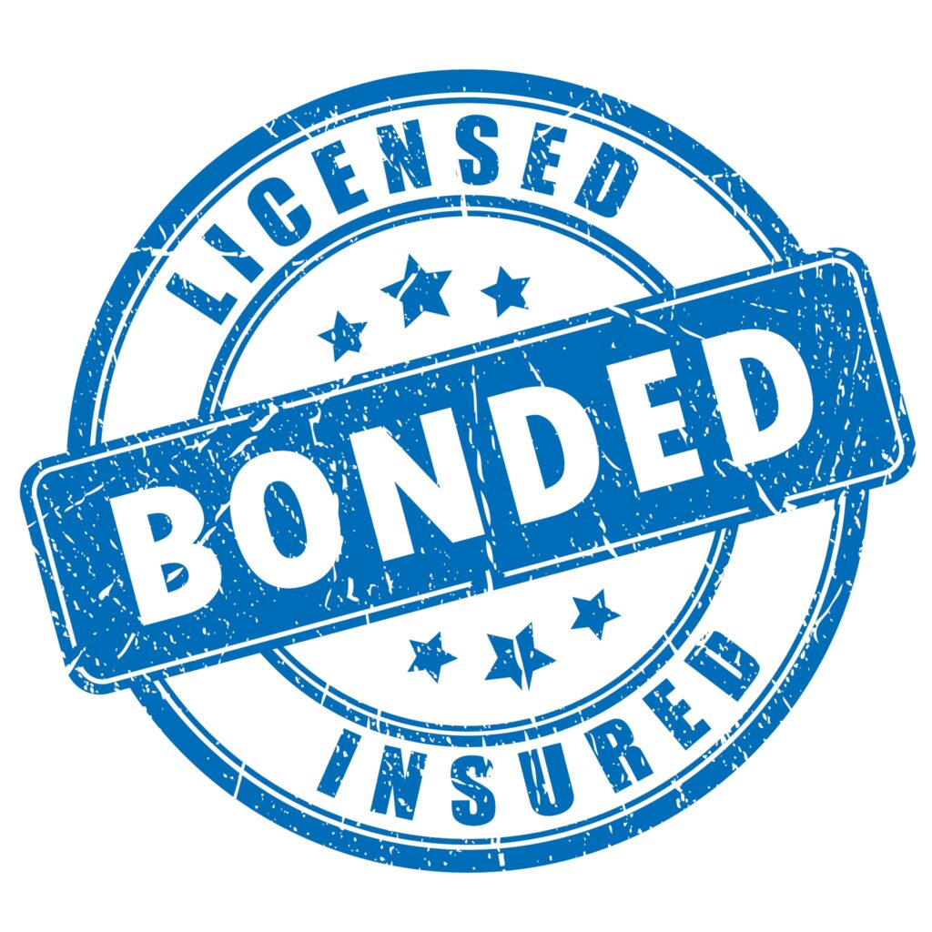 image with the words licensed, bonded, insured